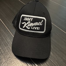 Jimmy Kimmel Live Black Trucker Hat White Embroidered Logo Made In USA Snapback