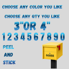 One Set Mailbox Street Numbers Vinyl Decal House Business Door Glass 10 pcs