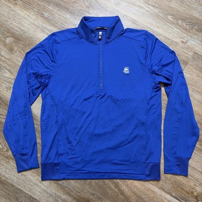 B Draddy BEARS PAW Blair 1/2 Zip Blue Golf Club Logo Performance Pullover Naples