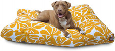 Yellow Plantation Extra Large Rectangle Indoor Outdoor Pet Dog Bed with Removabl
