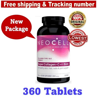 NEOCELL SUPER COLLAGEN TYPE I & III +Vitamin C and Biotin 360 Tablets 