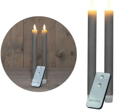 Candele a LED con timer, colore rosso, 6 pezzi, per interni, 6 ore, vera cera 24 cm, altezza per candele, diametro 2,2 cm, 2 batterie AAA necessarie, candele LED, set da 4