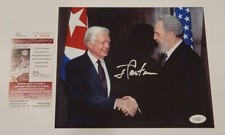Rare JIMMY CARTER Signed 8x9.5 In Photo-with FIDEL CASTRO-39th President-JSA 