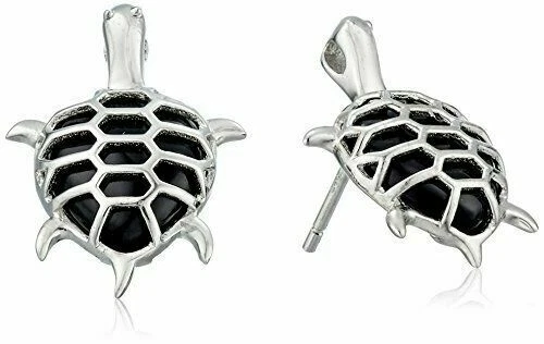 Pendientes de joyería negros de plata de ley