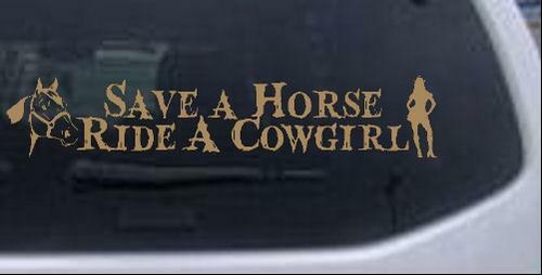 Calcomanía Pegatina Save a Horse Ride a Cowgirl Coche o Camión Ventana Laptop - Imagen 31 de 32