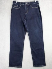 FDJ French Dressing Womens 12P Petite 30x29 Peggy Elastic Waist Dark Wash Jeans