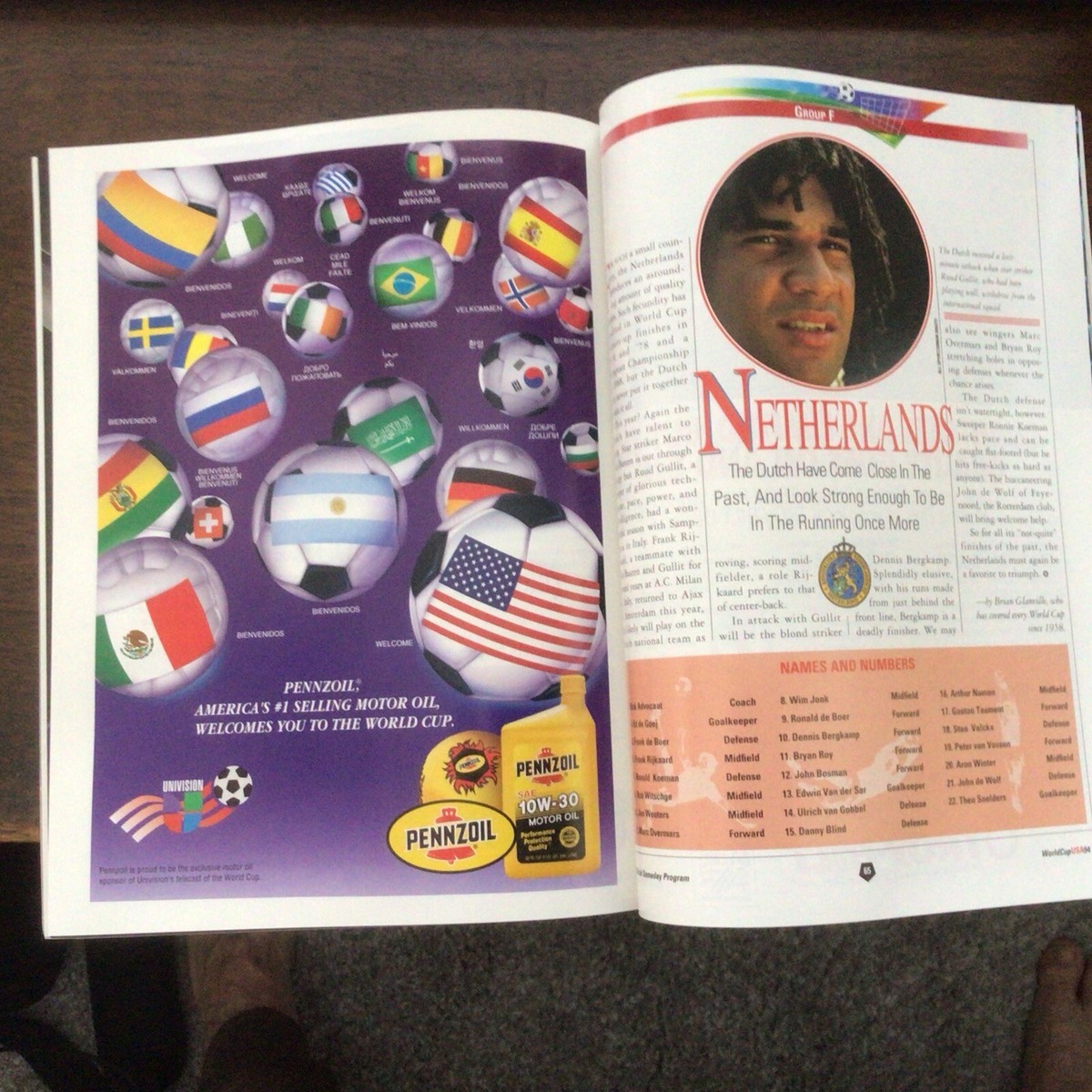 入手不可能！World Cup USA 94 公式プログラム World Cup USA '94 Official Program (elimination round ed