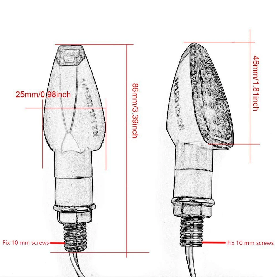 Mini indicador de luzes de seta LED para motocicleta Suzuki DRZ400 400SM DR650 - Imagem 3 de 4