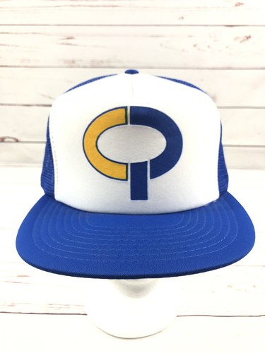 Gorra de camionero Speedway vintage azul blanco espalda a presión nueva - Imagen 1 de 8