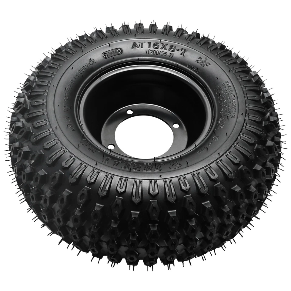 4pc 16x8-7 Tire Wheel Rim 4 Stud for ATV Go Kart Buggy Quad Dirt bike 125cc 110c - Image 2 of 4