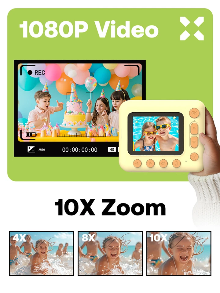 9IMOD Kids Instant Print Camera Toy 2.4" IPS Screen 1080P HD Kids Digital Camera - Image 4 of 4