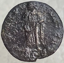 Ancient Roman Coin Emperor Constantine II 318-319 AD Pax Leaning On Column