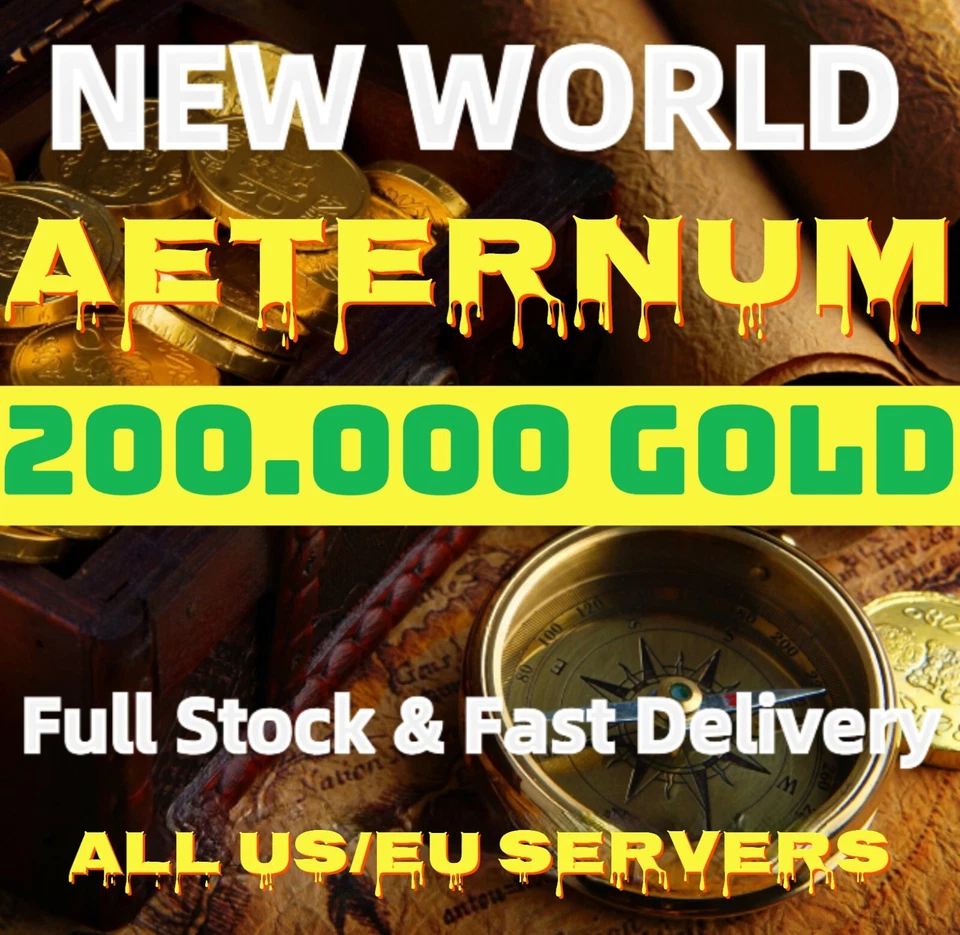 New World Aeternum Gold Coins 200K All New Fresh server US East West EU Central