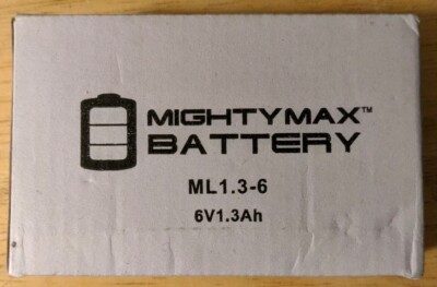 MIGHTY MAX BATTERY 6V 1.3 Ah Rechargeable F1 Terminal Sealed LeadAcid Battery 1C