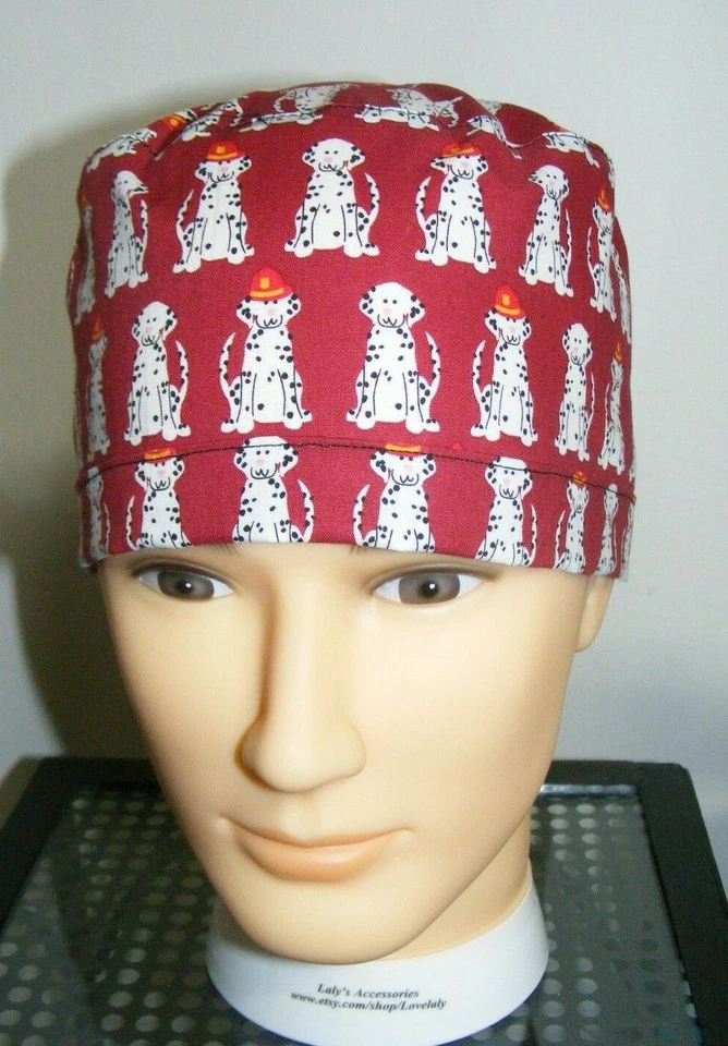 Dog Lovers Scrub Hat/Cap Doctor Nurse Veterinarian Head Cover Print Handmade - Image 2 of 4