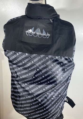 Moose Knuckles Men's Saint Michel Black Jacket with Lambskin Shoulders Size S - Picture 8 of 8