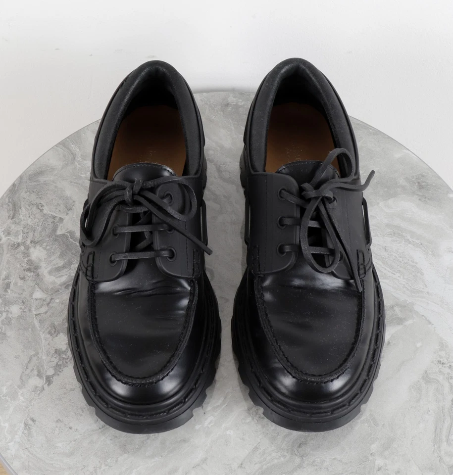 Женские мокасины Christian Dior с логотипом черная кожа на шнуровке дерби размер 37 - Изображение 3 из 4