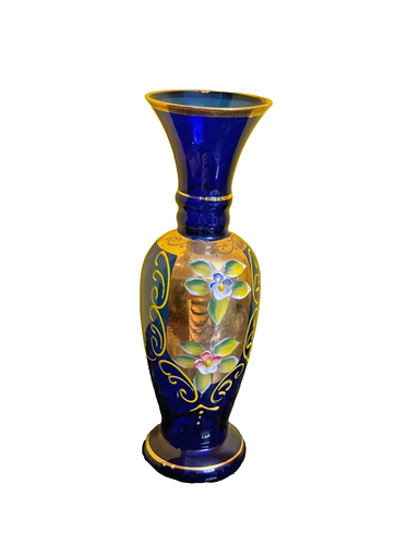 Bohemian Cobalt Blue Glass Czech Art - Bild 4 von 8