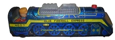 BLUE FIREBALL EXPRESS ENGINE TIN TOY LOCOMOTIVE JAPAN MODERN TRADE MARK 4607
