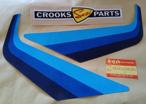 NOS 68110-14220-67H RM465 Z 1982 Genuine Suzuki Fuel Tank Tape Set