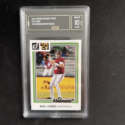 2021 Chronicles DP Donruss Retro #40 Mac Jones Rookie RC Graded GMA Gem Mint 10