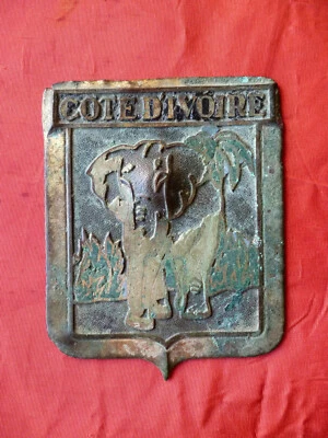 retro-collection-ancien écusson Côte d'Ivoire - illustration éléphant - Photo 1/2