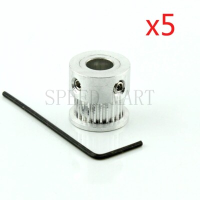 5pcs GT2 Aluminum Timing Belt Pulley 24 Teeth Bore 7mm Width 7mm for 3D Printer