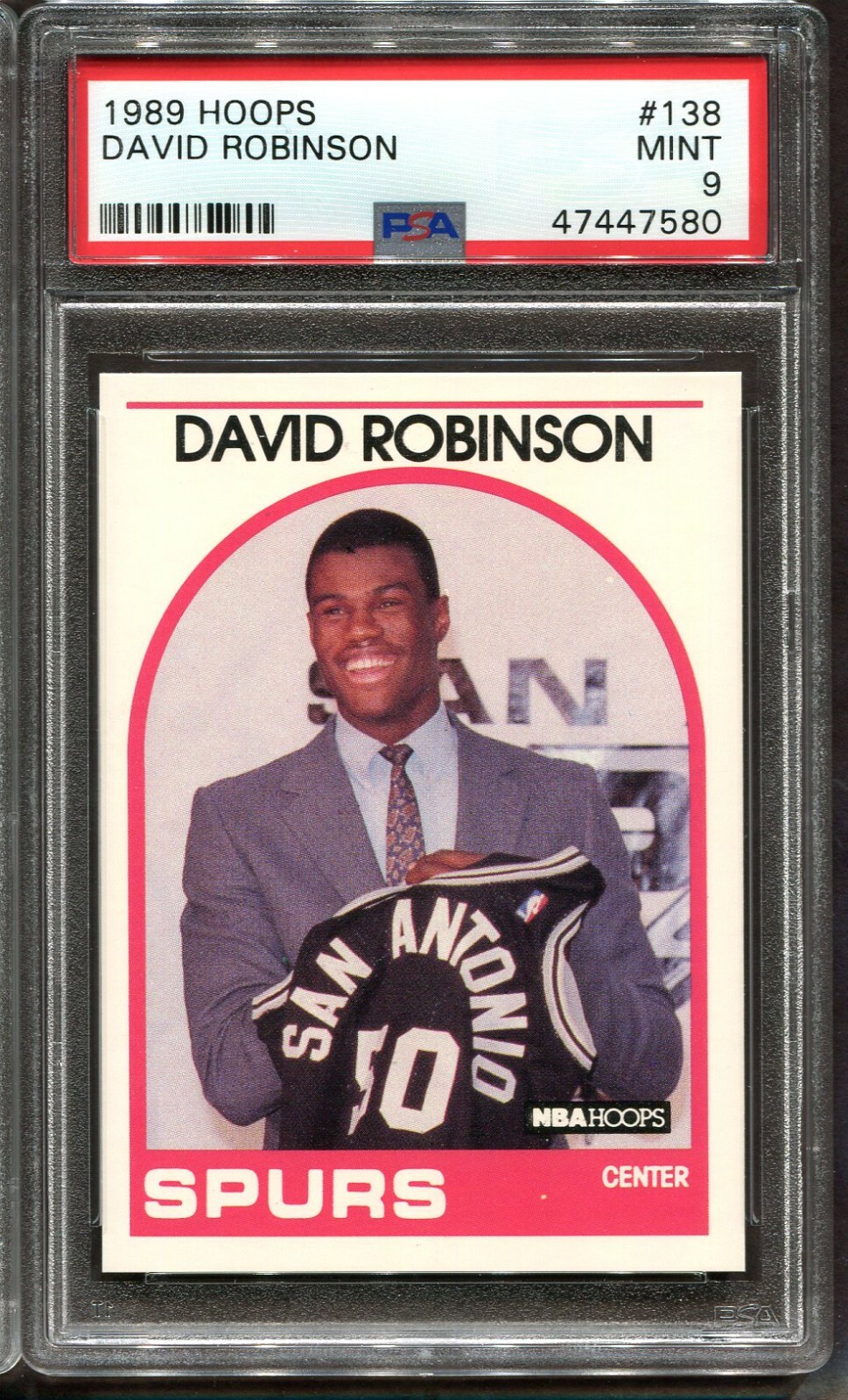 1989 NBA Hoops #138 David Robinson RC PSA 9 HOF San Antonio Spurs