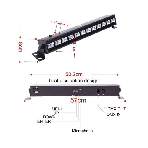 2022 UV Schwarzlicht Lamp,LACYIE 36W 12LED Schwarzlichtlampe Röhre Fernbedienung - Bild 5 von 11
