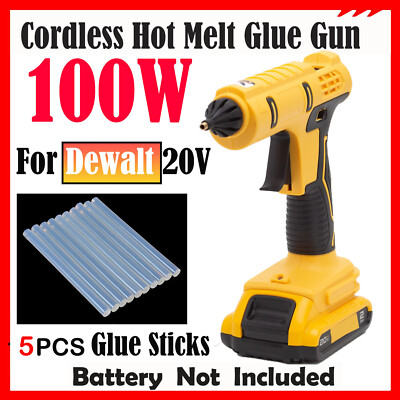 100W Glue Gun For Dewalt 20V Li-ion Battery For DIY Art Projects Quick Repairs
