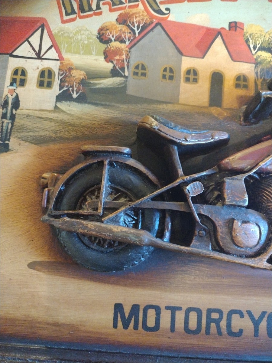 HARLEY Davidson 木製　看板 Vintage Harley Davidson Motorcycle Club 3D Wood Painted Sign