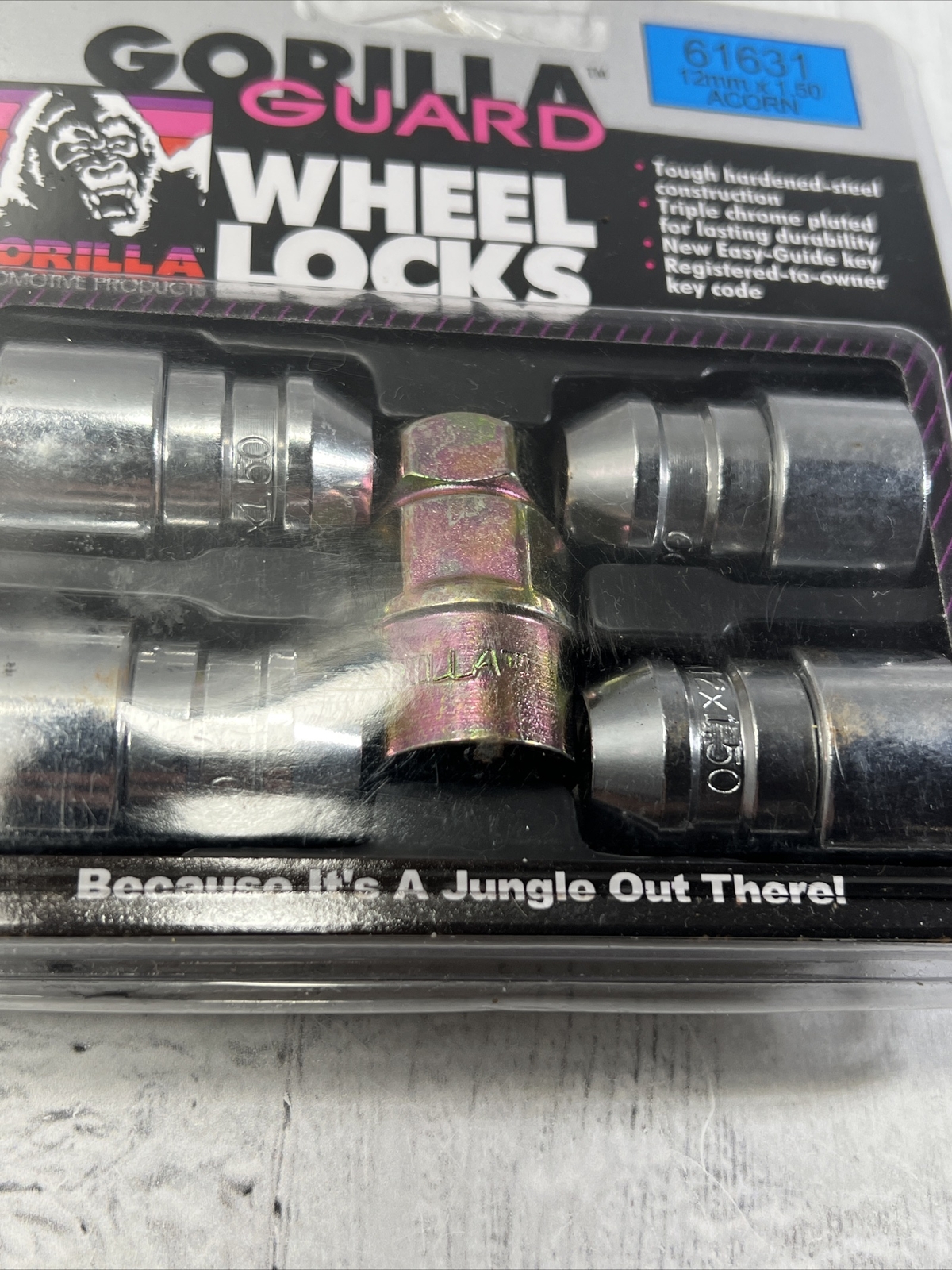 Gorilla Guard Wheel Locks 61631 12mm x 1.50 Acorn Seat 4 Pack Sealed