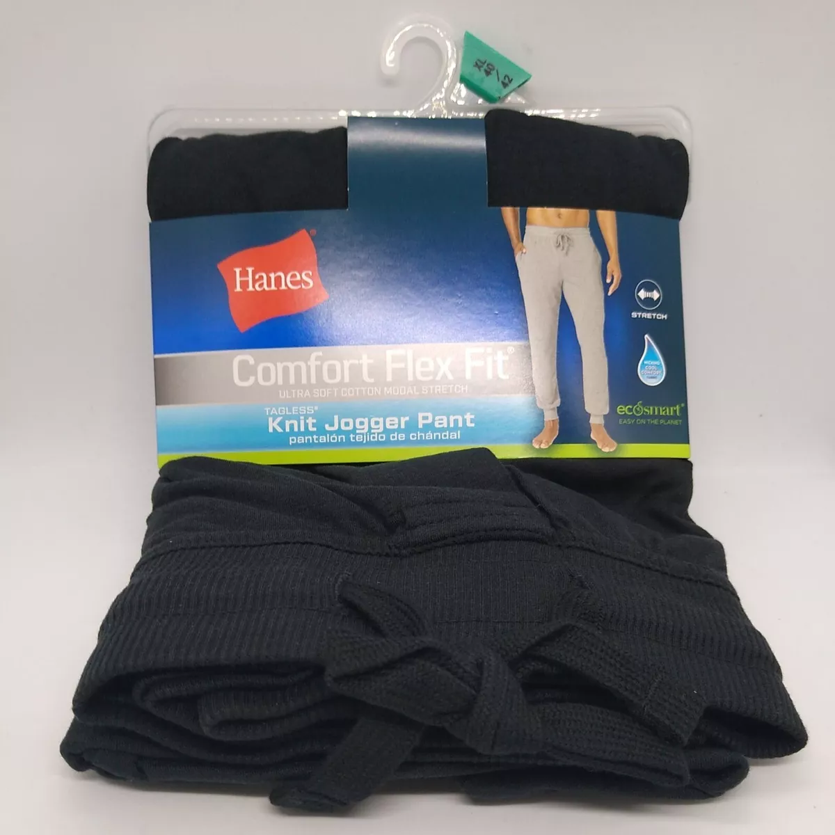 Hanes Mens Tagless Knit Jogger Sleep Pants w Drawstring Size XL 40