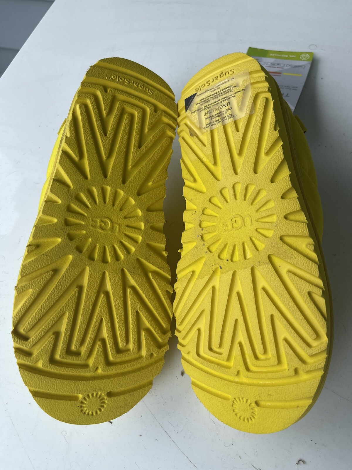 PANTOFOLA D’ORO UGG TASMAN LTA CANARY POLIESTERE PUFF LANA PANTOFOLE SCARPE DONNA US 9 EUR 40 NUOVE