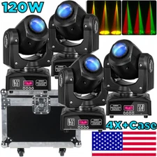120W LED Moving Head Lights RGBW Gobo Beam Stage Spot Light DJ Party DMX w/Case