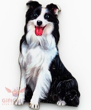 Wooden refrigerator or fridge dog magnet of Border Collie