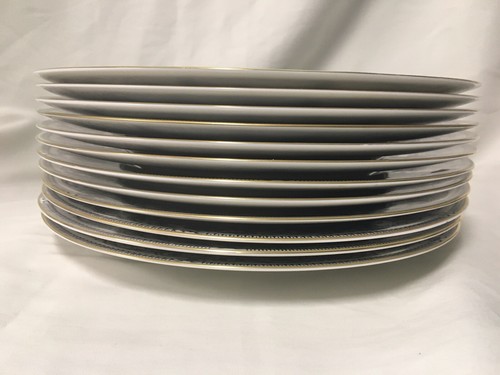 (12) Royal Worcester 'Padua' 10.625 Inch DINNER PLATES w/Black Scrolls & Urns - Picture 10 of 12