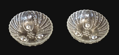 Set of 2 Anchor Hocking Glass Bubble Oyster & Pearl 3-Toed Small Dessert Bowls ! - Picture 2 of 7