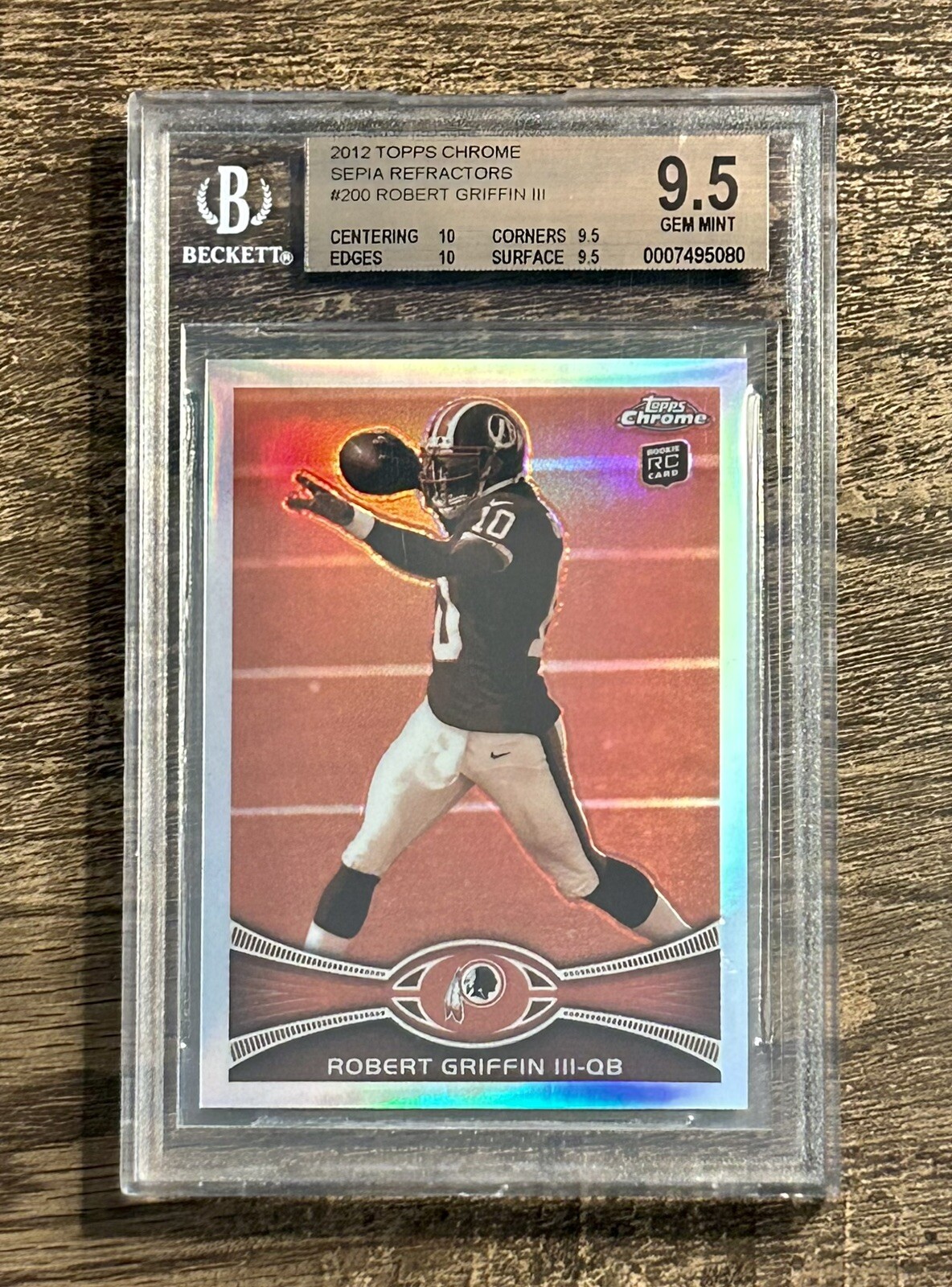 2012 Topps Chrome Sepia Refractor /99 Robert Griffin RC BGS 9.5 Gem Mint 💎