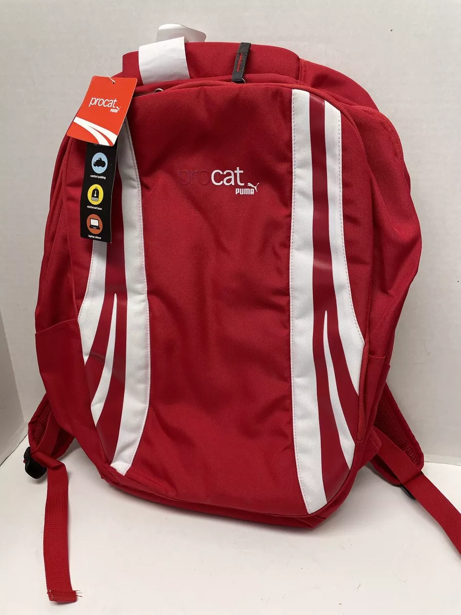Puma Procat Splitform Red White Comfort Padding Backpack Brand New With Tags