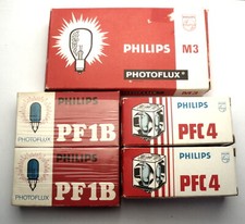 VINTAGE PHILIPS Flashbulbs 5 Packs, M3 x 10, PF1B x 10, PFC4 X 6. B18