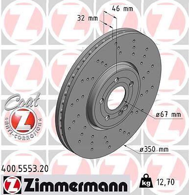 Jeu de 2 disques de frein Mercedes AMG A 35 perforés à haute endurance thermique
