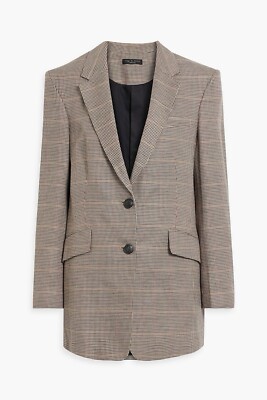New RAG & BONE Houndstooth linen and cotton-blend tweed blazer Sz 2 $550