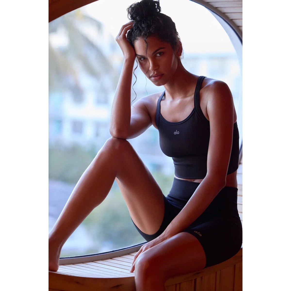 Alo Yoga Seamless Ribbed Favorite Bra Tank Black XXS | eBay