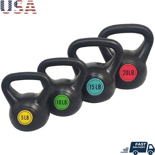 Kettlebell Weight Set 4-Piece 5lb 10lb 15lb 20lb Fitness Exercise Equipment New