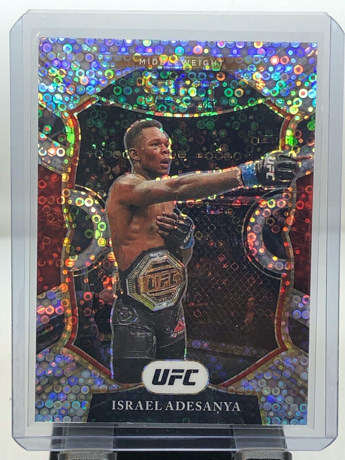 2021 Select UFC Prizms Disco #64 Israel Adesanya