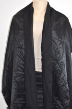 Designer Black Satin Rectangle Shawl / Wrap On Sale