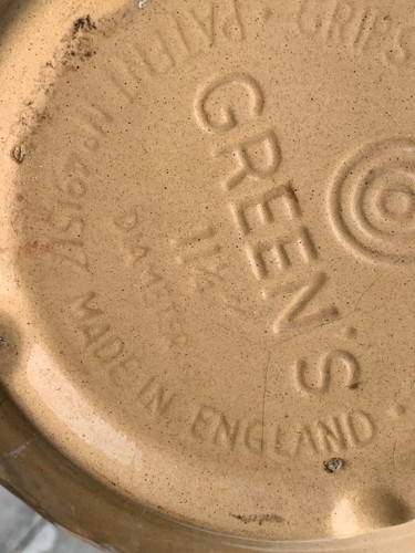 Antique Queen of Diamonds GREEN'S POTTERY Dough Bowl Mixing MADE IN ENGLAND ❤️m9 - Foto 8 di 9