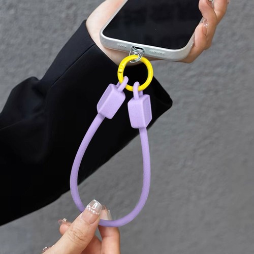 Bag Pendant Mobile Phone Lanyard Detachable Bracelet Silicone Phone Strap - Photo 4 sur 19