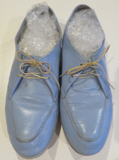 Vintage Womens Hyde 7 M Vintage Robin Egg Blue Leather Bowling Shoes Rare Laceup